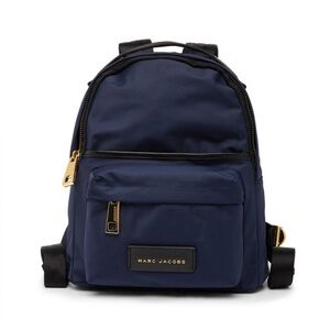 Marc Jacobs Midnight Blue Backpack with Gold Accents